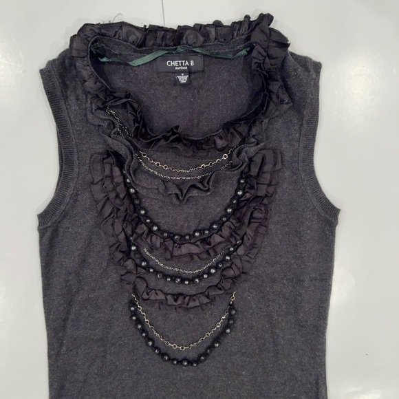 Chetta B  detailed front sweater knit dress charcoal grey - Picture 2 of 10